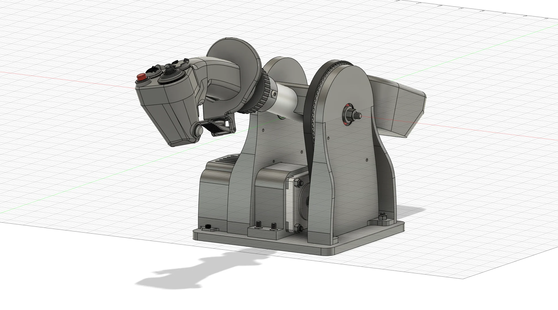 Rev-1 belt/pulley design — render 2