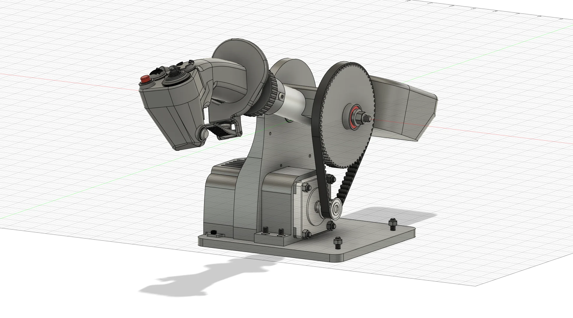 Rev-1 belt/pulley design — render 3