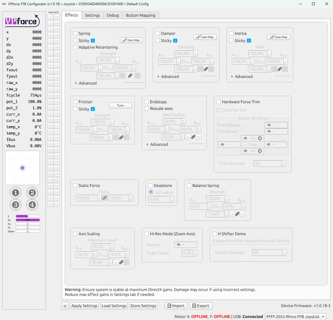 Effects Tab View